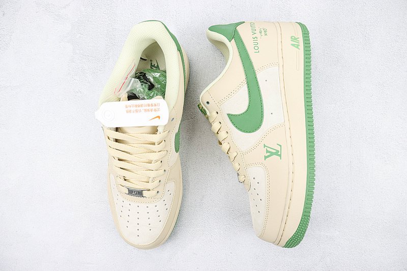 Louis Vuitton x Nike Air Force 1 Low "Beige/White/Leaf Green" фото № 6