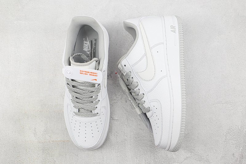 Nike Air Force 1 Low "White/Light Grey/Cream Swoosh" фото № 6