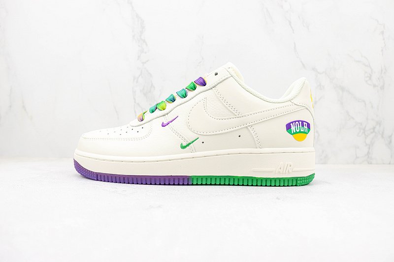Nike Air Force 1 Low "Beige/Green/Purple" фото № 2