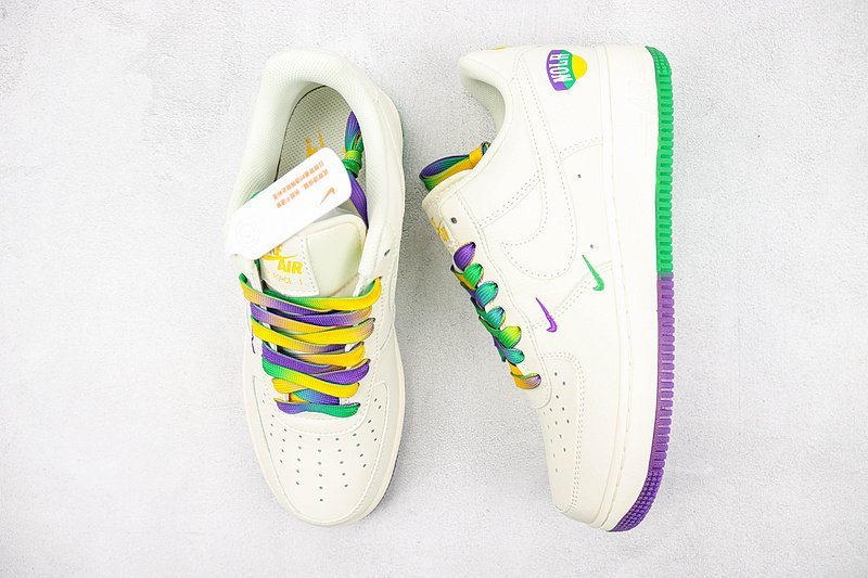 Nike Air Force 1 Low "Beige/Green/Purple" фото № 7