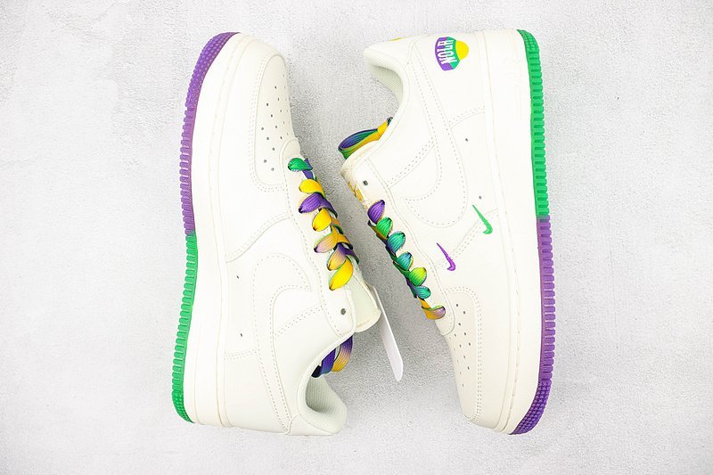 Nike Air Force 1 Low "Beige/Green/Purple" фото № 6