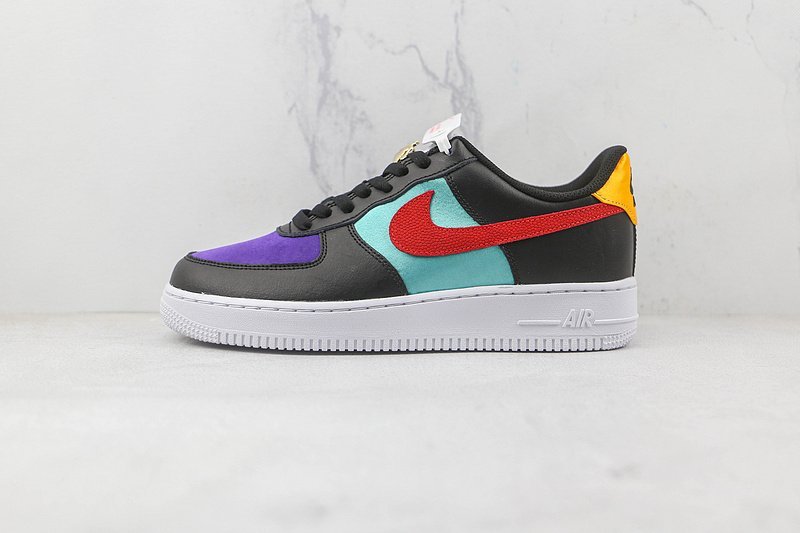 Nike Air Force 1 Low "Black/Red/Washed Teal" фото № 2