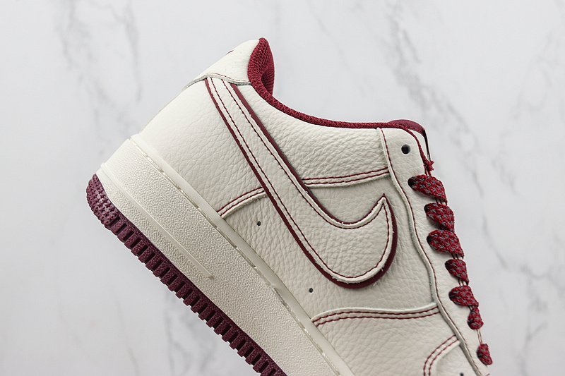 Stussy x Nike Air Force 1 Low "White Chocolate/Burugundy" фото № 3