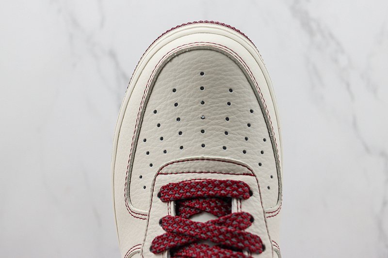 Stussy x Nike Air Force 1 Low "White Chocolate/Burugundy" фото № 4