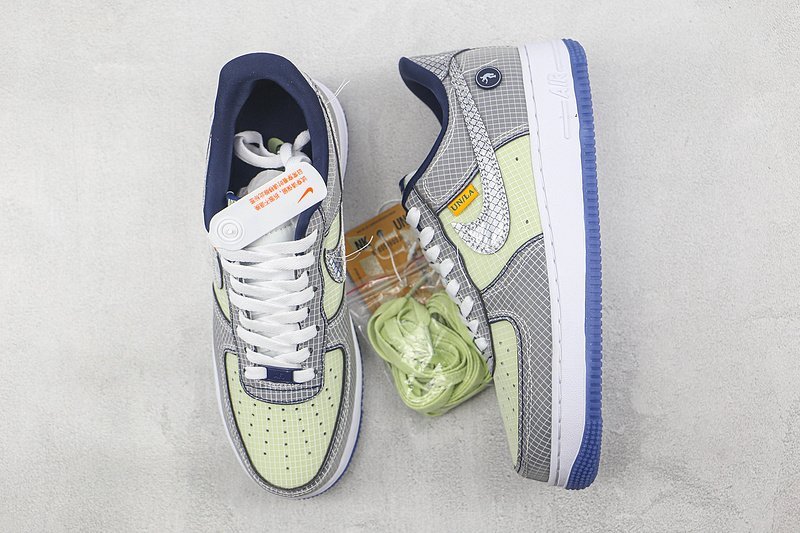 Union x Nike Air Force 1 07 Low "Grey/White/Green" фото № 7