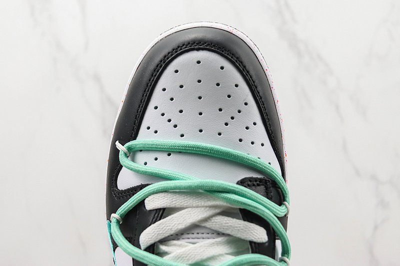 Nike Dunk Low Multi Swoosh "White/Black/Aqua" фото № 3