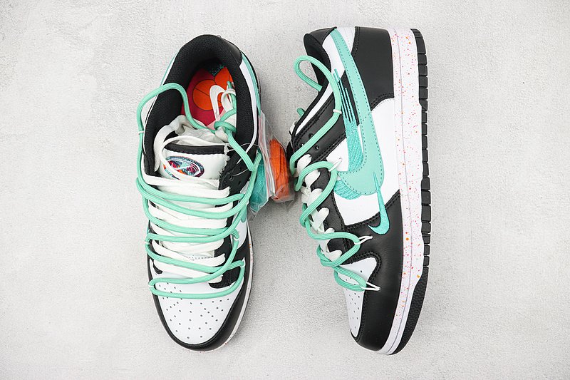 Nike Dunk Low Multi Swoosh "White/Black/Aqua" фото № 6