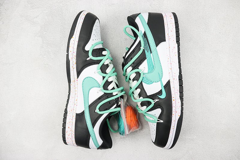 Nike Dunk Low Multi Swoosh "White/Black/Aqua" фото № 7
