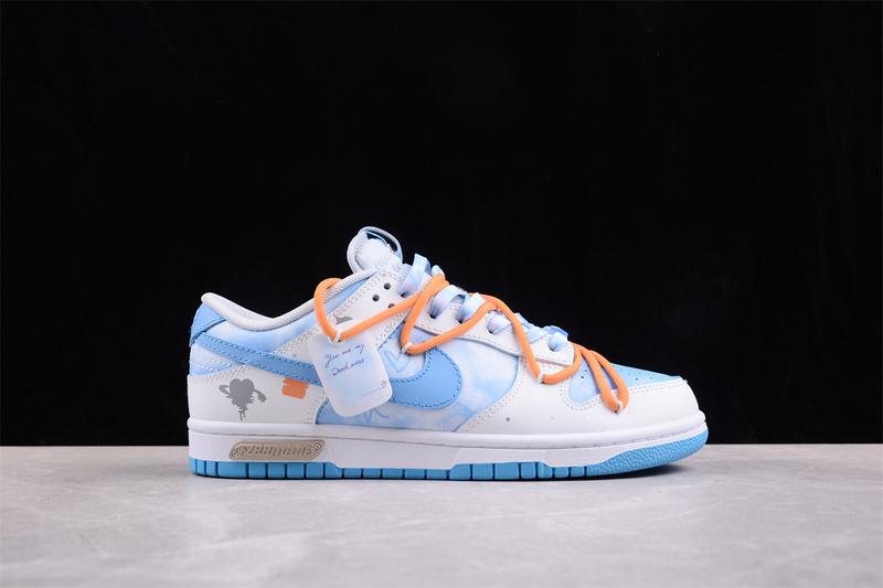 Nike Dunk Low Retro "Platinum/Blue Sky/Orange" фото № 6