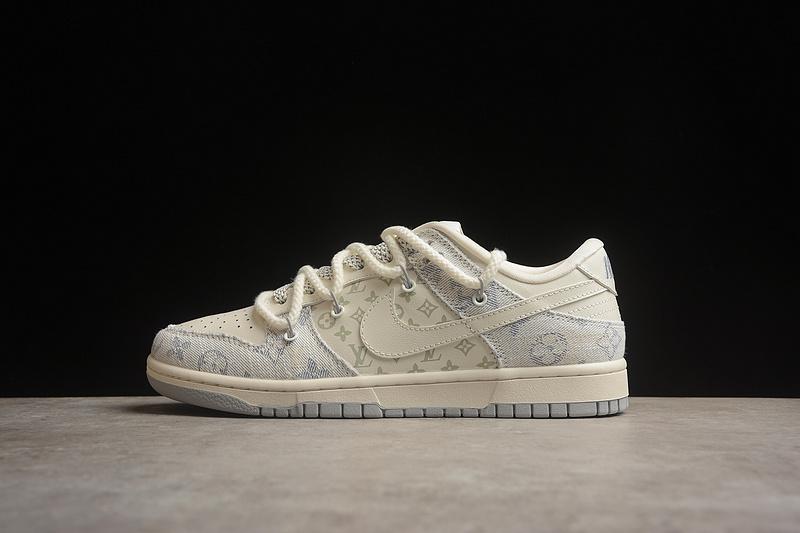 Louis Vuitton x Nike Dunk Low "Gray/Beige" фото № 7