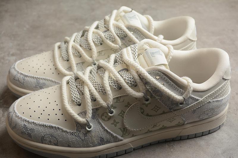 Louis Vuitton x Nike Dunk Low "Gray/Beige" фото № 3