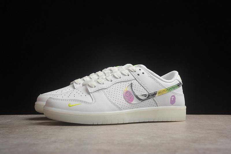 BAPE x Nike Dunk Low "White Multi" фото № 6