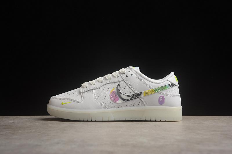 BAPE x Nike Dunk Low "White Multi" фото № 7