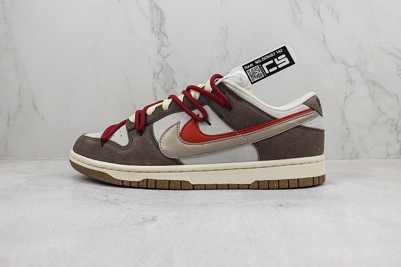 Nike Dunk Low SE 85 Double Swoosh "Brown/Red" фото № 2