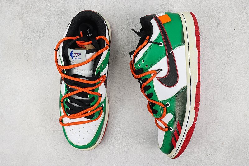 Nike Dunk Low "Green/White/Black/Red/Orange" фото № 6