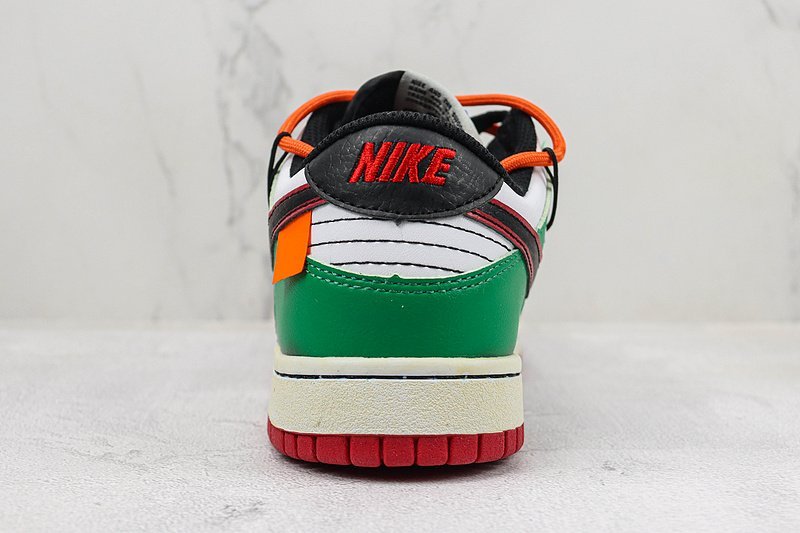 Nike Dunk Low "Green/White/Black/Red/Orange" фото № 8