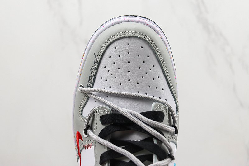 Nike Dunk Low Multi Swoosh "White/Grey/Yellow/Turquoise/Red" фото № 3