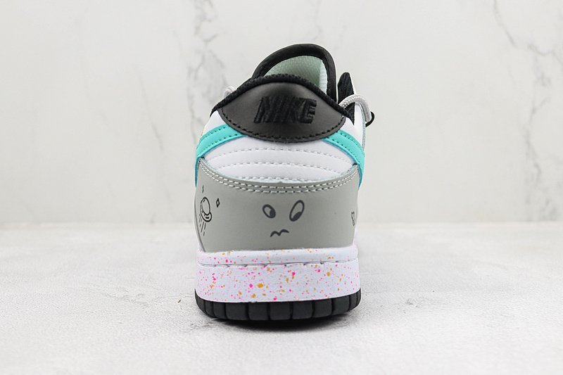 Nike Dunk Low Multi Swoosh "White/Grey/Yellow/Turquoise/Red" фото № 8