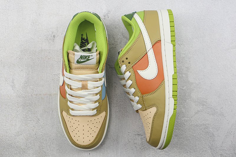 Nike Dunk Low "Brown Veail/Sail/Vivid Green" фото № 7