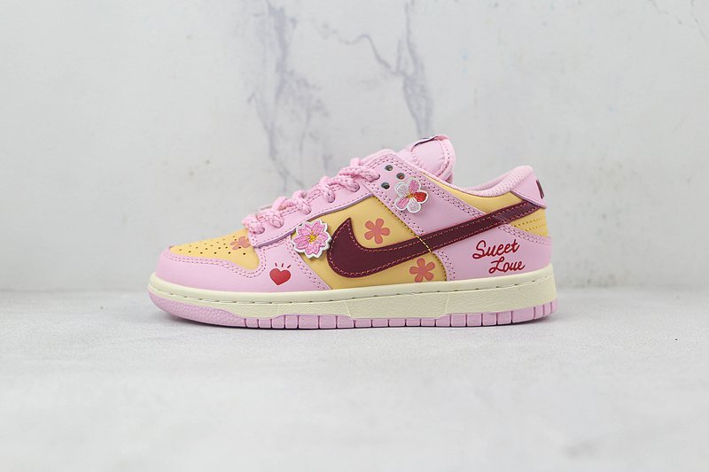 Nike Dunk Low GS "Pink/Yellow/Red" фото № 2