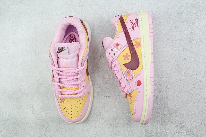 Nike Dunk Low GS "Pink/Yellow/Red" фото № 6