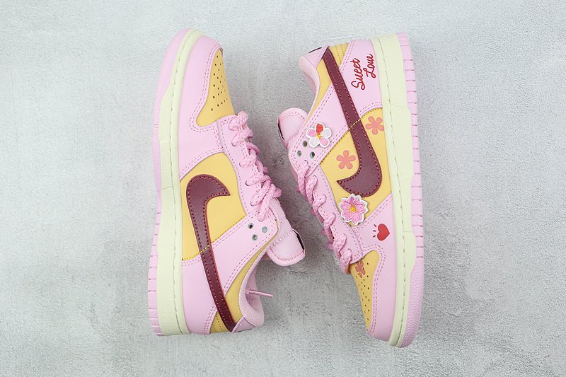 Nike Dunk Low GS "Pink/Yellow/Red" фото № 7