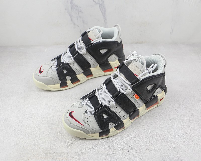 Nike Air More Uptempo "Photon Dust Total/Orange/Black/University Red" фото № 7