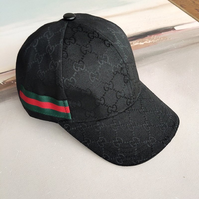 Кепка Gucci With Stripe Patch "Black" фото № 2