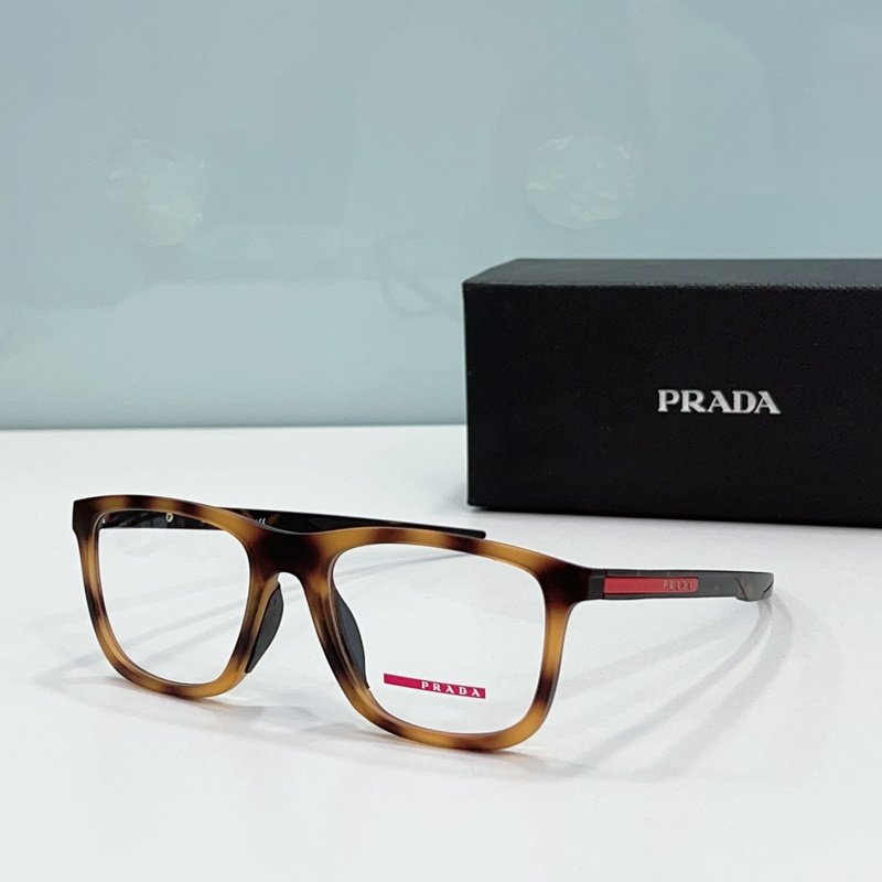 Оправа для очков Prada Square Frame With Line And Logo Side "Brown/Yellow" фото № 2