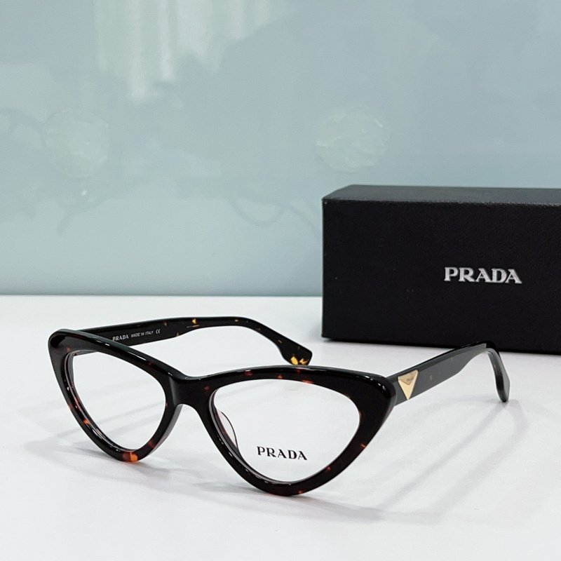 Оправа для очков Prada Cat Eye Shaped With Gold Logo "Black/Red" фото № 2
