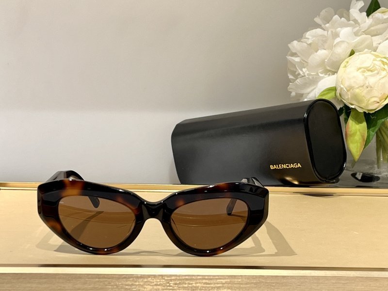 Солнцезащитные очки Balenciaga Cat Eye Shaped Temples Decorated By Symbols "Brown" фото № 4