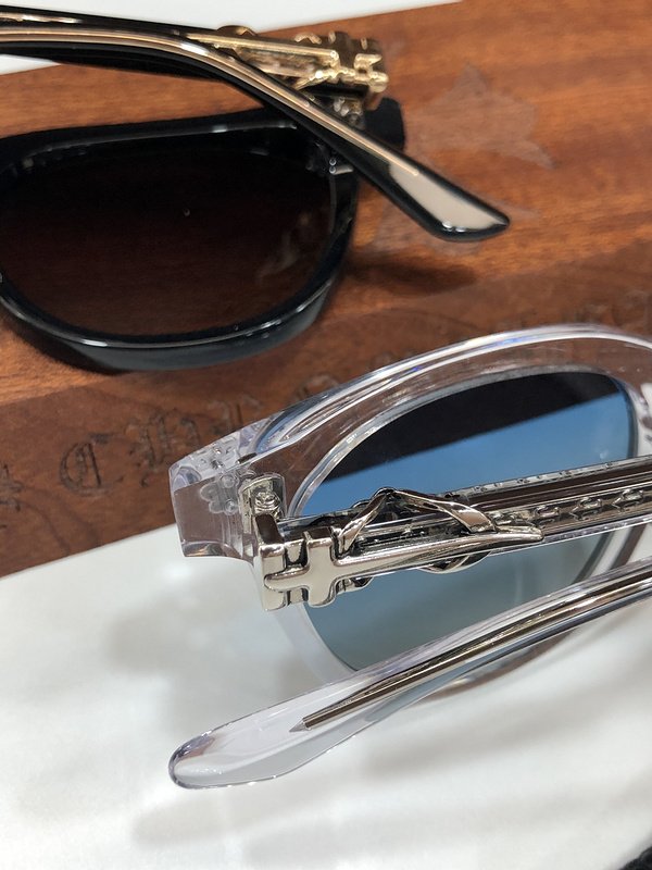 Солнцезащитные очки Chrome Hearts Temples Decorated By Patterns And Frame Decorated By Logo "Gray/Blue" фото № 4