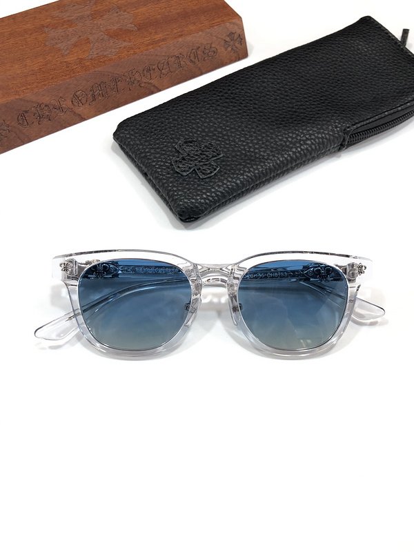 Солнцезащитные очки Chrome Hearts Temples Decorated By Patterns And Frame Decorated By Logo "Gray/Blue" фото № 5