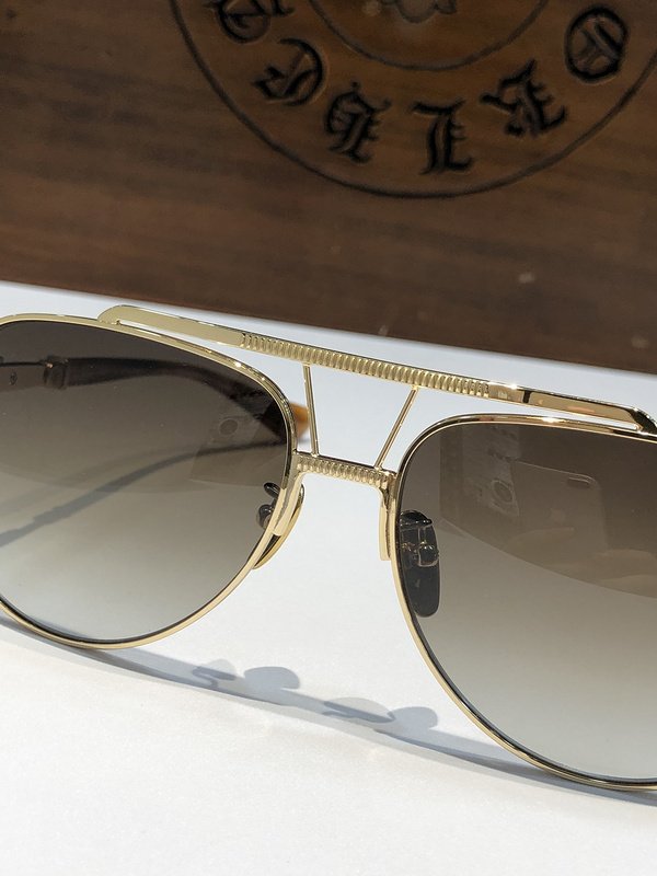 Солнцезащитные очки Chrome Hearts Frame Decorated By Small Springs "Brown" фото № 2