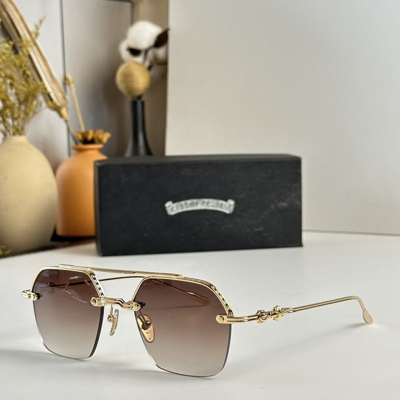 Солнцезащитные очки Chrome Hearts Temples Decorated By Flowers "Brown" фото № 2