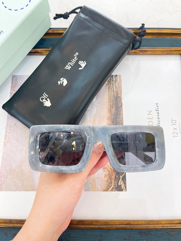 Солнцезащитные очки Off White Big Logo On Temples "Gray/Silver" фото № 2