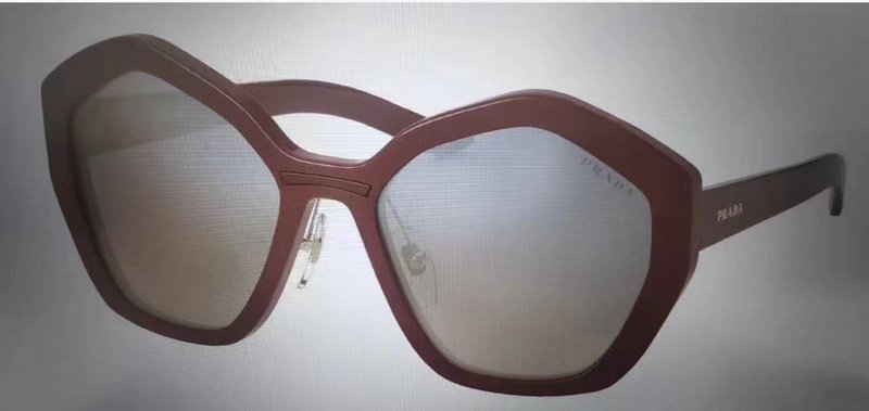 Солнцезащитные очки Prada Hexagon Form With Logo "Brown" фото № 3