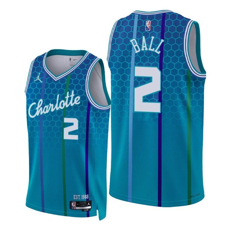 Баскетбольная Джерси NBA Charlotte Hornets 21-22 №2 LaMelo Ball "Blue" фото № 2