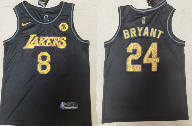 Баскетбольная Джерси Nike X NBA Los Angeles Lakers №8+24 Kobe Bryant "Black" фото № 2