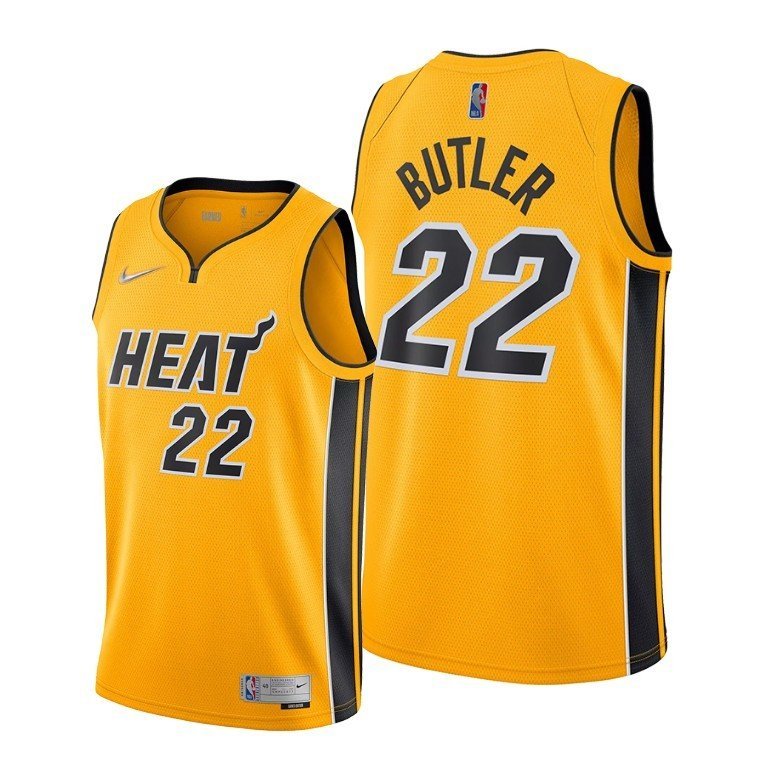 Баскетбольная Джерси Nike Miami Heat 20-21 №22 Jimmy Butler "Yellow" фото № 2