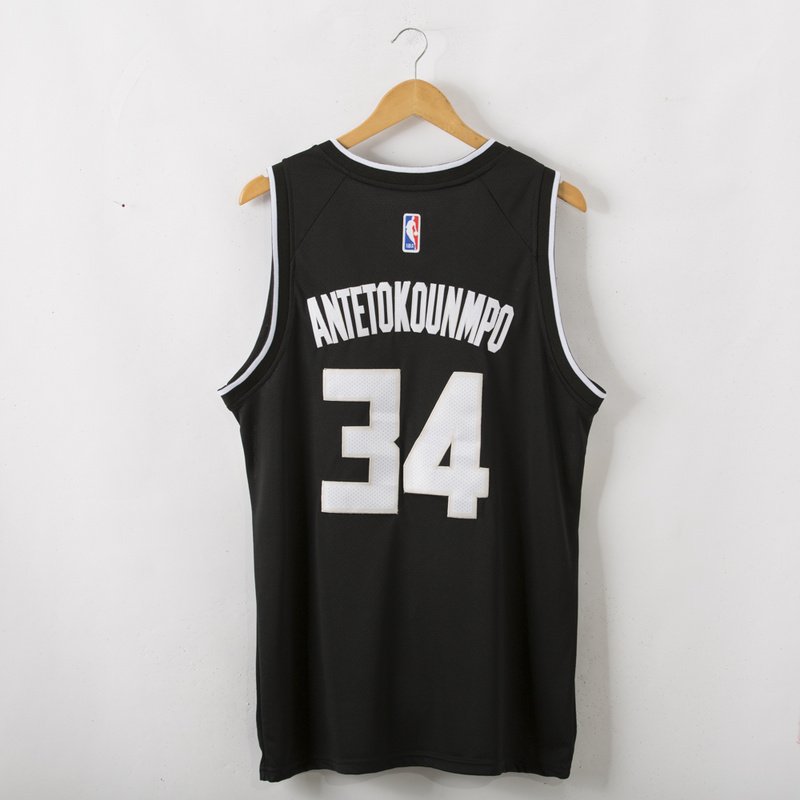 Баскетбольная Джерси Nike Milwaukee Bucks 19-20 №34 Giannis Antetokounmpo "Black" фото № 2