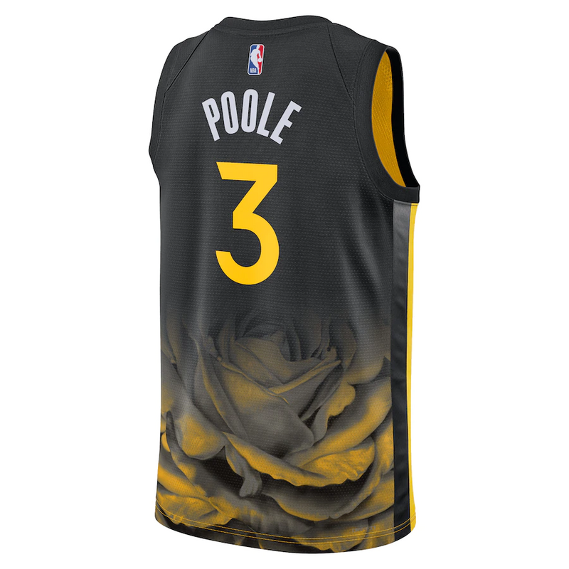 Баскетбольная Джерси Nike Golden State Warriors 22-23 №3 Jordan Poole "Black/Yellow" фото № 2