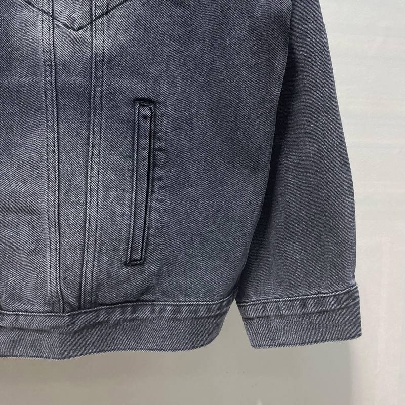 Джинсовая Куртка Balenciaga Logo Reflection "Gray" фото № 3
