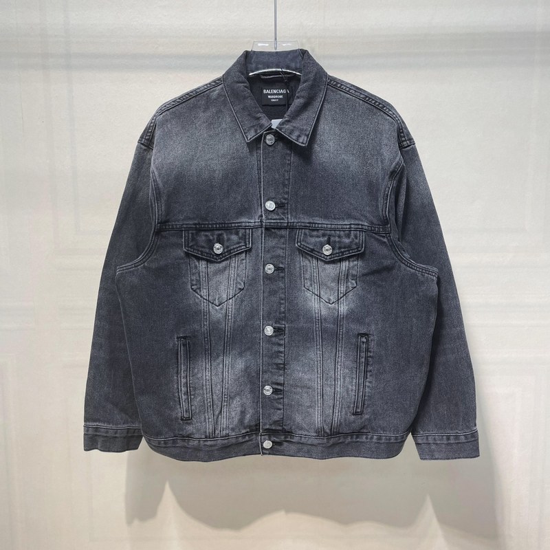 Джинсовая Куртка Balenciaga Logo Reflection "Gray" фото № 9