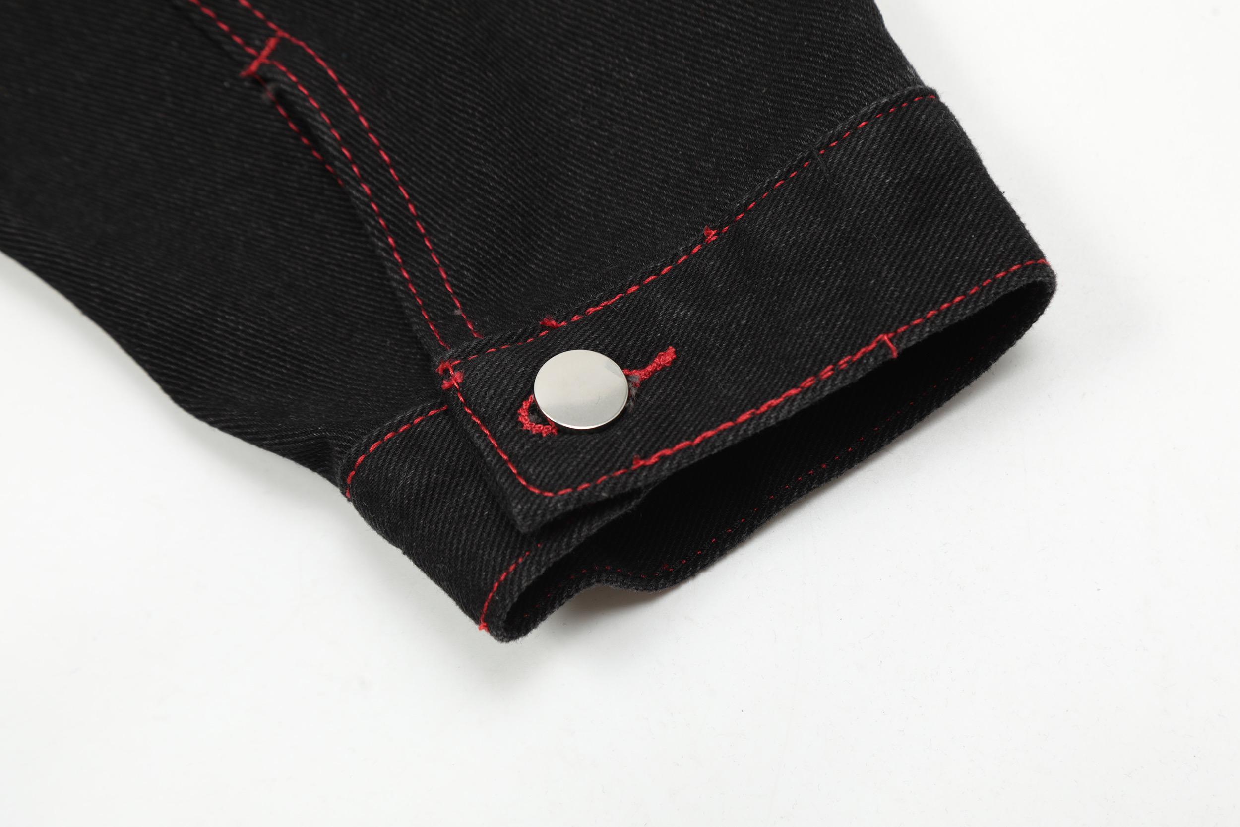 Джинсовая куртка Revenge Sharp Inscription "Black" фото № 3