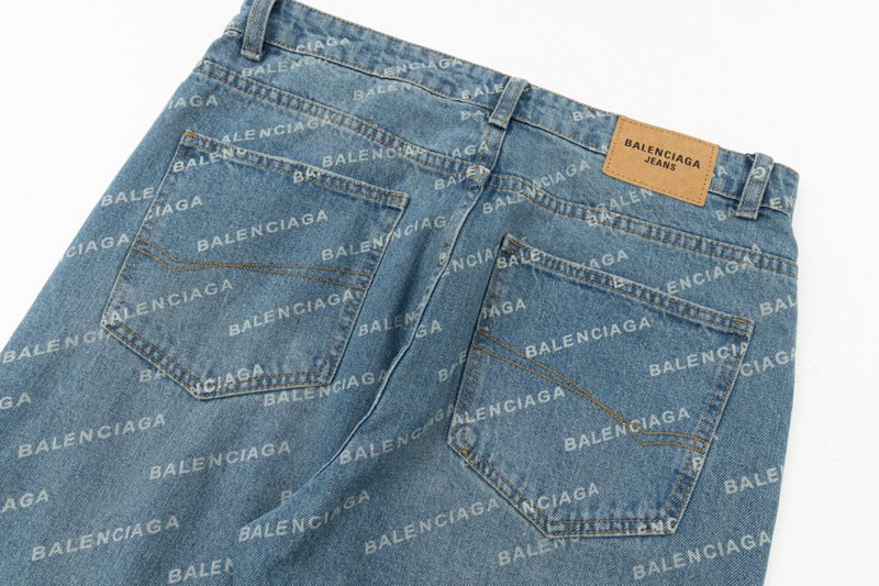 Джинсы Balenciaga Wide With Text Print "Blue" фото № 3