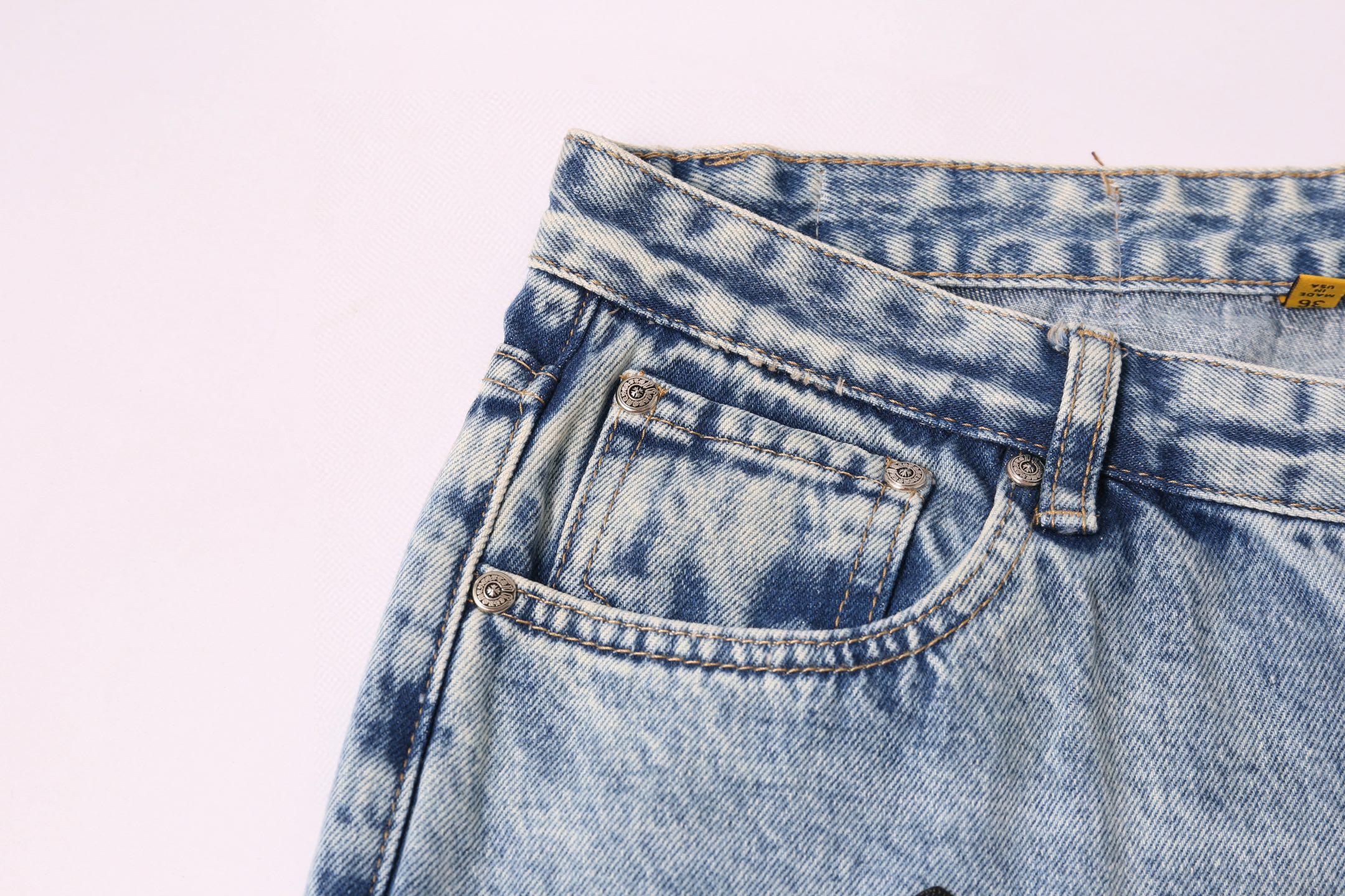 Джинсы Gallery Dept x Chrome Hearts Black Cross "Blue Denim/White Line" фото № 3