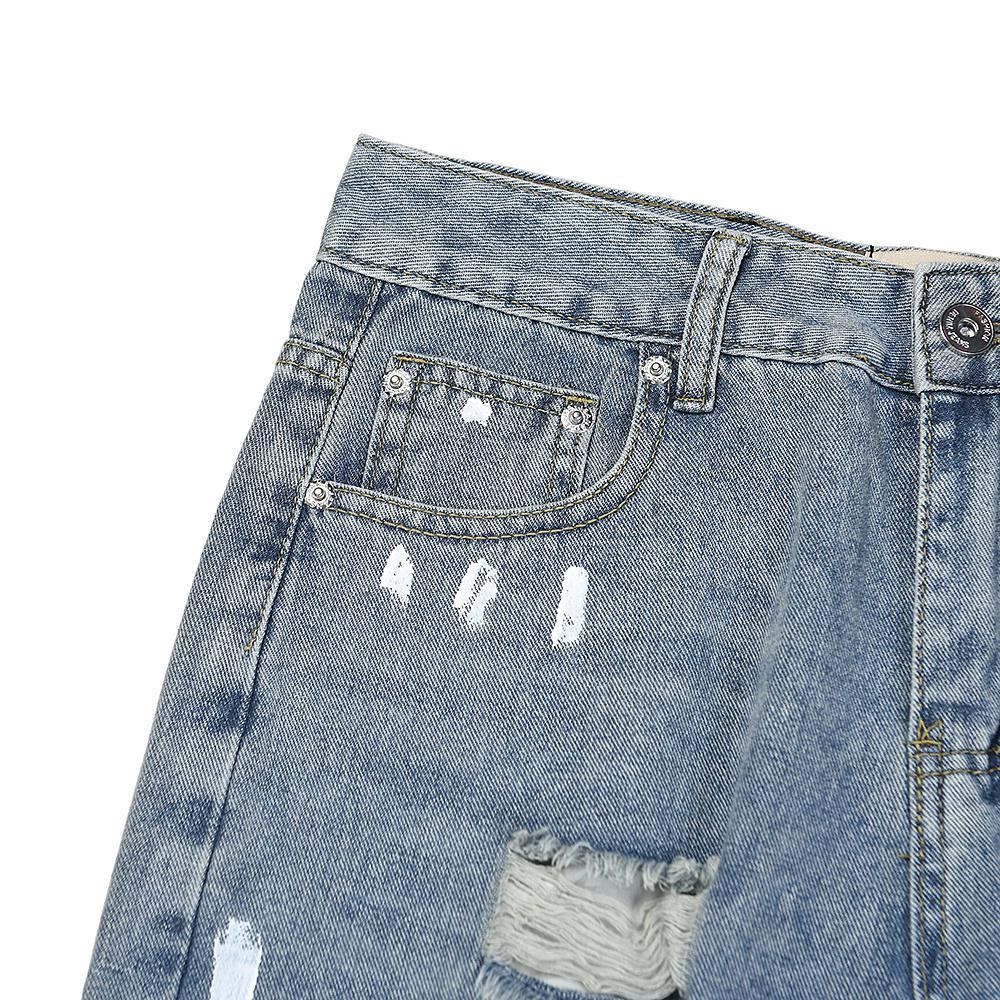 Джинсы Gallery Dept. LA Flare Distressed Splash "Light Blue" фото № 4