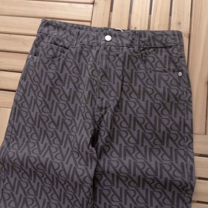 Джинсовые брюки Represent Repeated Logo Decoration "Gray" фото № 3