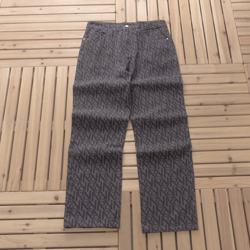 Джинсовые брюки Represent Repeated Logo Decoration "Gray" фото № 4